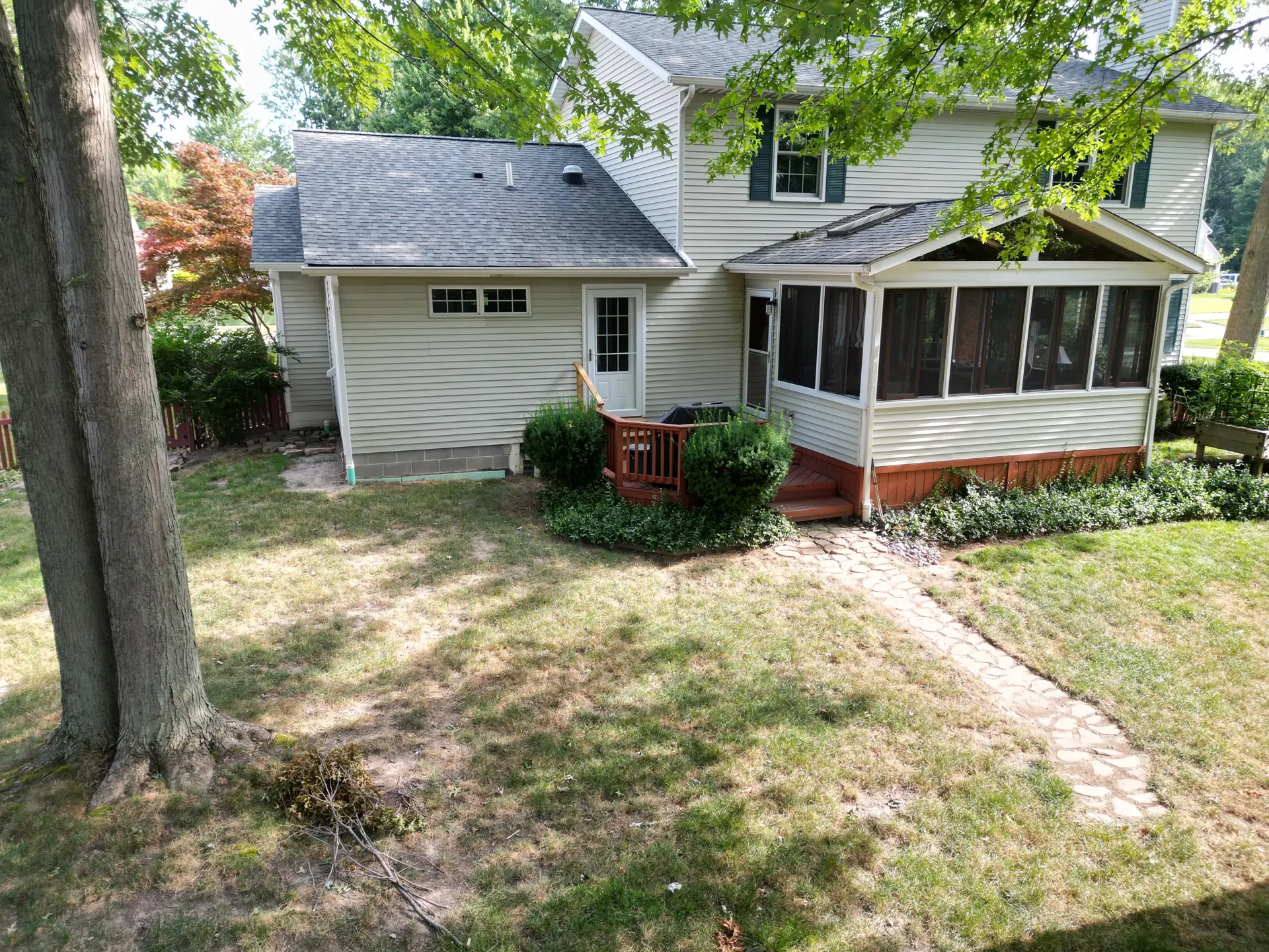 Original backyard with old deck